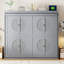 Lit escamotable double pleine grandeur, gris-585606327-585606324