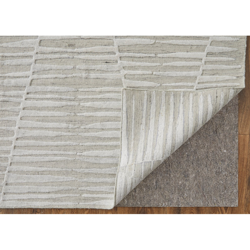 Elias Modern Geometric Ivory Area Rug, Rectangle 3'6" x 5'6"