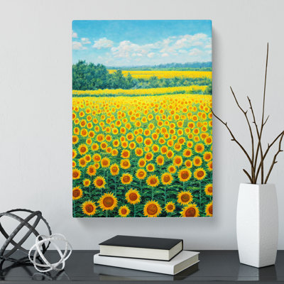 Wilberforce Sunflower Field Painting Vol.7 - Wrapped Canvas