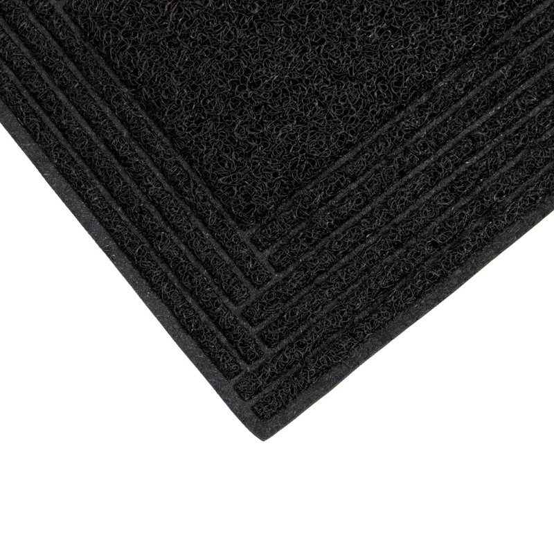 Non-Slip Geometric Doormat, Black