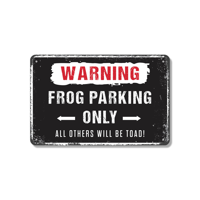 Enseigne de grenouille 10 po x 14 po Aluminium