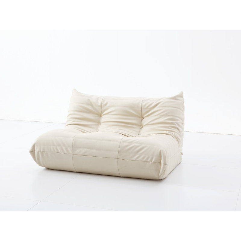 Abbie Lazy Sofa, Similicuir ivoire, H 29,1 po x l 51,5 po x P 40,2 po