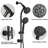 Matte Black Shower With Drill- 26" Stainless Steel Slider And 7-setting Heads Dual Head Spa Slide Bar 7 Modes
