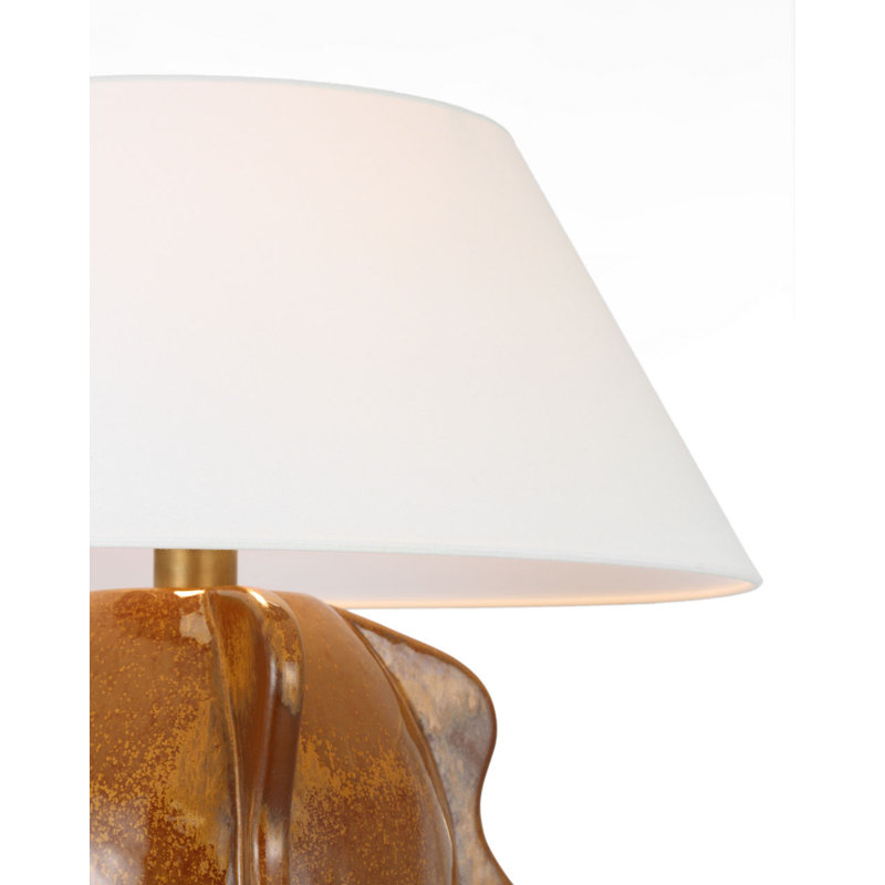 Delmar 22" Table Lamp with Linen Shade, Molten Amber