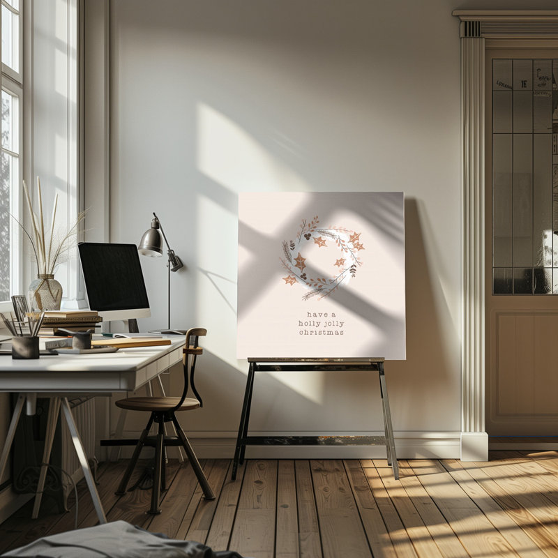 «Have a Holly Jolly Christmas», art mural sur toile tendue, H 16 po x l 16 po