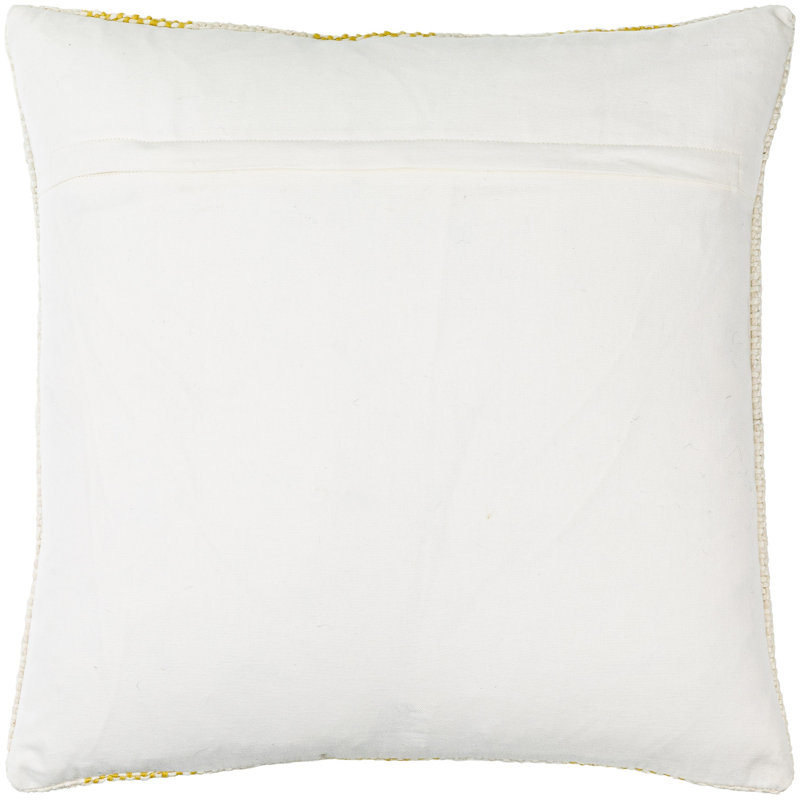 Ivory Mustard Cotton Linen Square Accent Pillow 18"