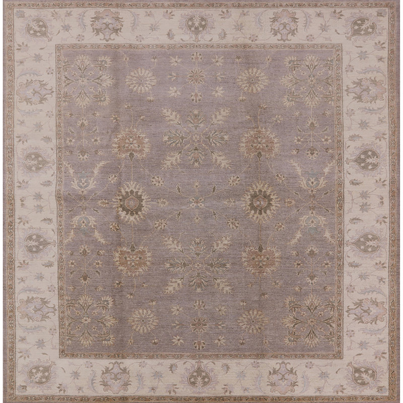 Tapis oriental mauve / beige Muli, Carré 8 pi