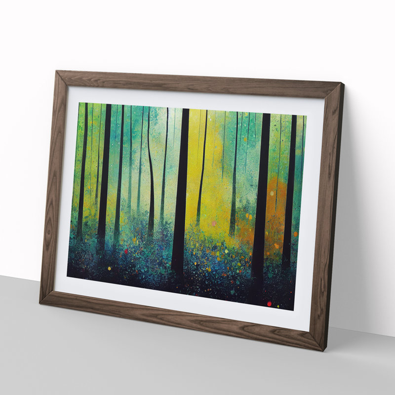 XH1022-8194X Spring Forest Painted Vol.4 - Single Picture Frame Print, 34cm H x 46cm W x 2cm D, Walnut Framed