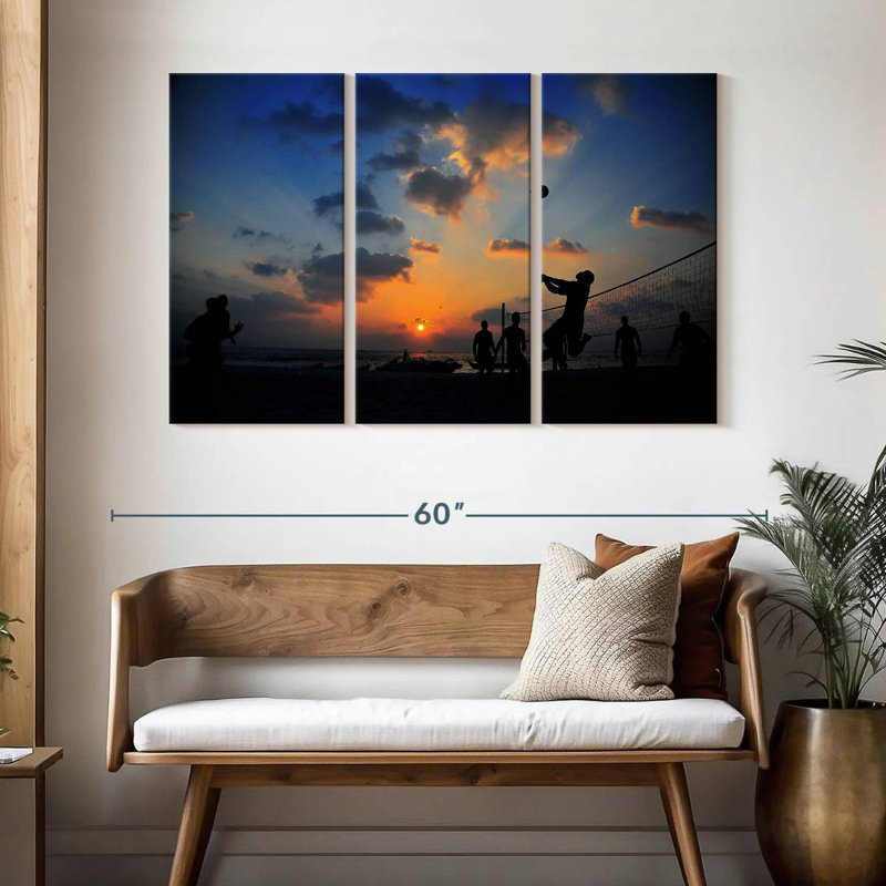 Silhouette de Gillard Beach Volleyball, H 32 po x l 50 po