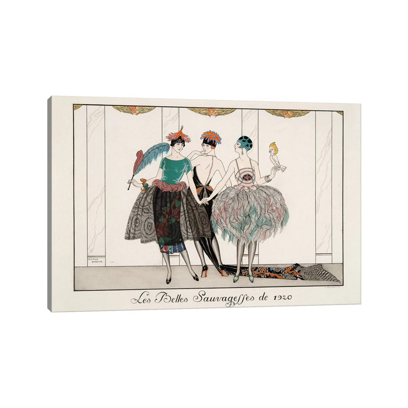 Les Belles Sauvagesses De 1920, Engraving By H. Reidel, 1920 by George Barbier - Wrapped Canvas Painting
