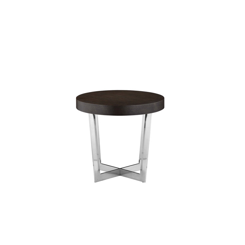 Jackson Cross Legs End Table- Modern Accent Wood End Table for Living Room or Bedroom - Espresso Brown Side Table, Cacao