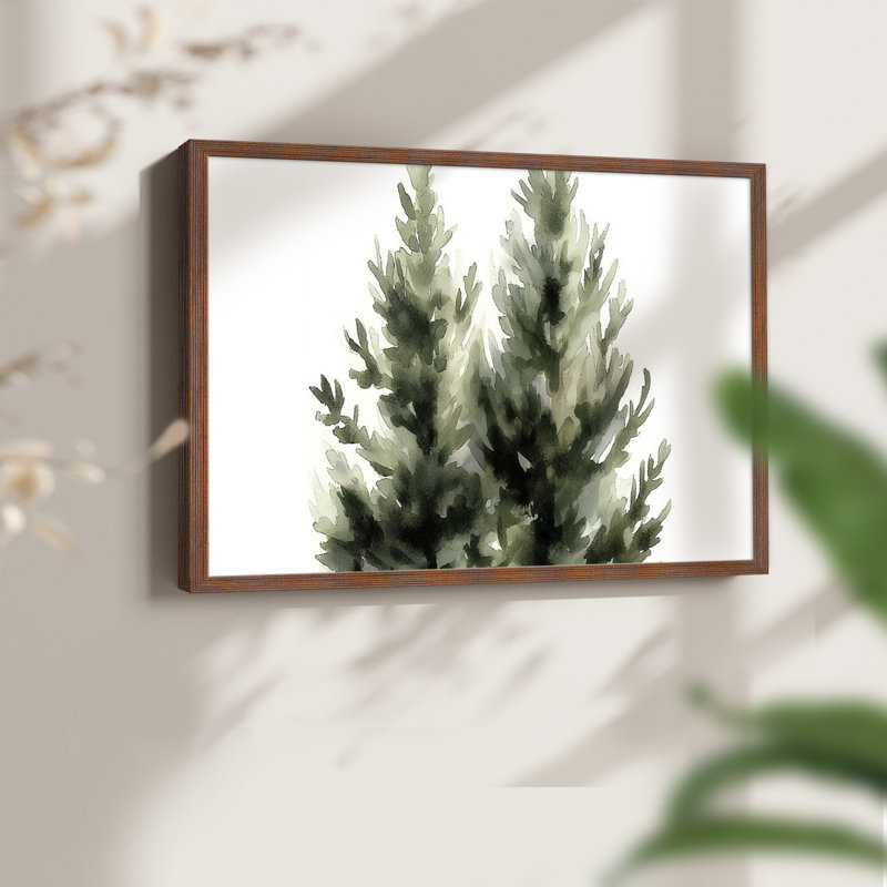 Art de Noël - XXV - reproduction encadrée - réarmable, H 8 po x l 10 po, Noyer