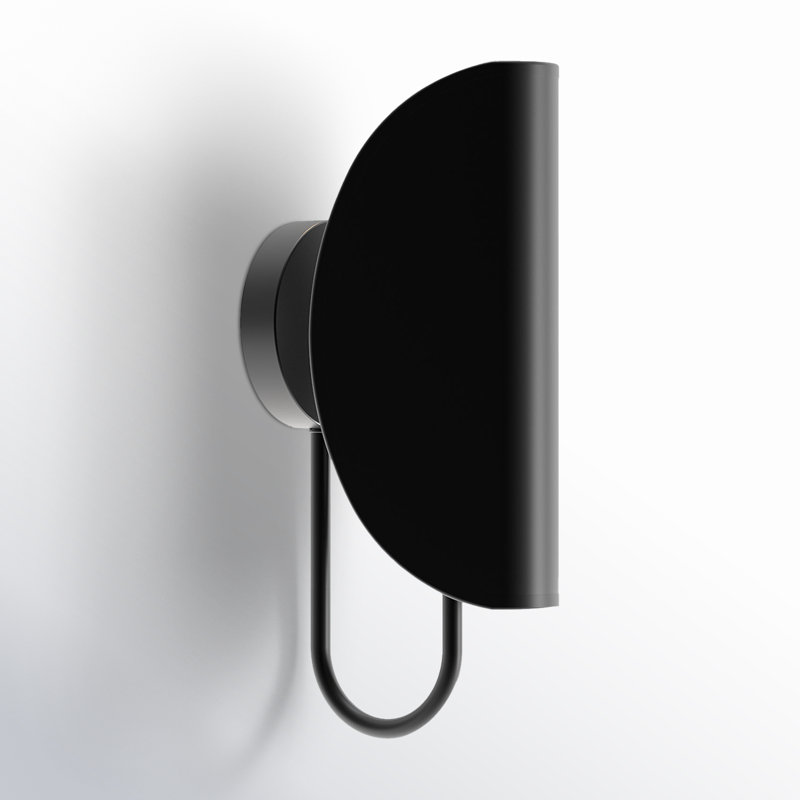Applique murale en acier Knepp Elora, Noir mat, Noir mat