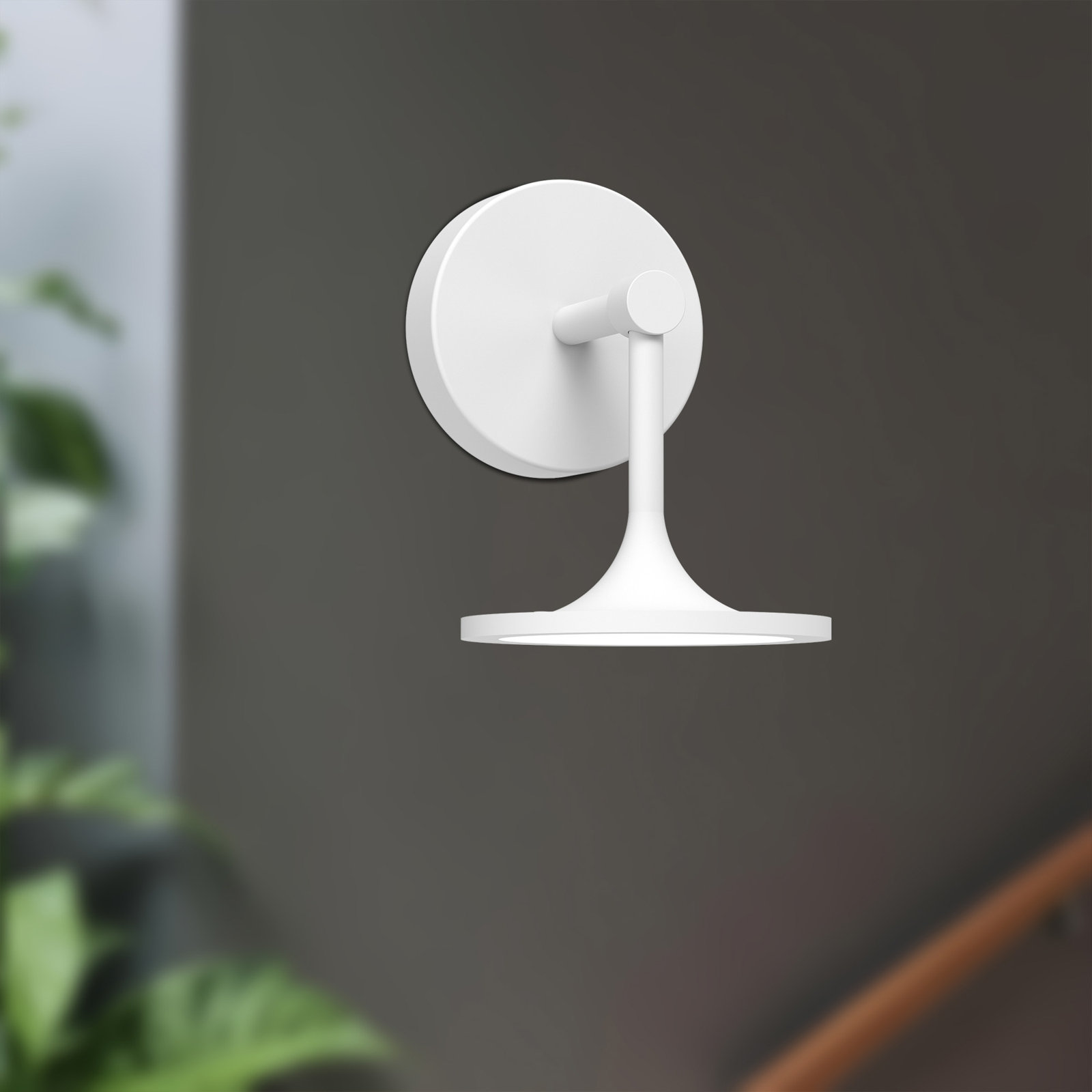 Daveney Single Light Dimmable LED Armed Sconce, White