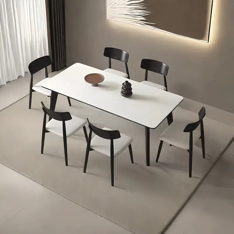 Ensemble de table de salle à manger et chaises Matte Rock, H 29,52 po x L 62,99 po x l 35,43 po