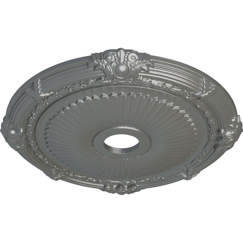 Médaillon de plafond 27 x 27 po x 3 7/8 po x P 2 1/4 po Heaton (convient aux auvents jusqu'à 6 1/2 po), Argent