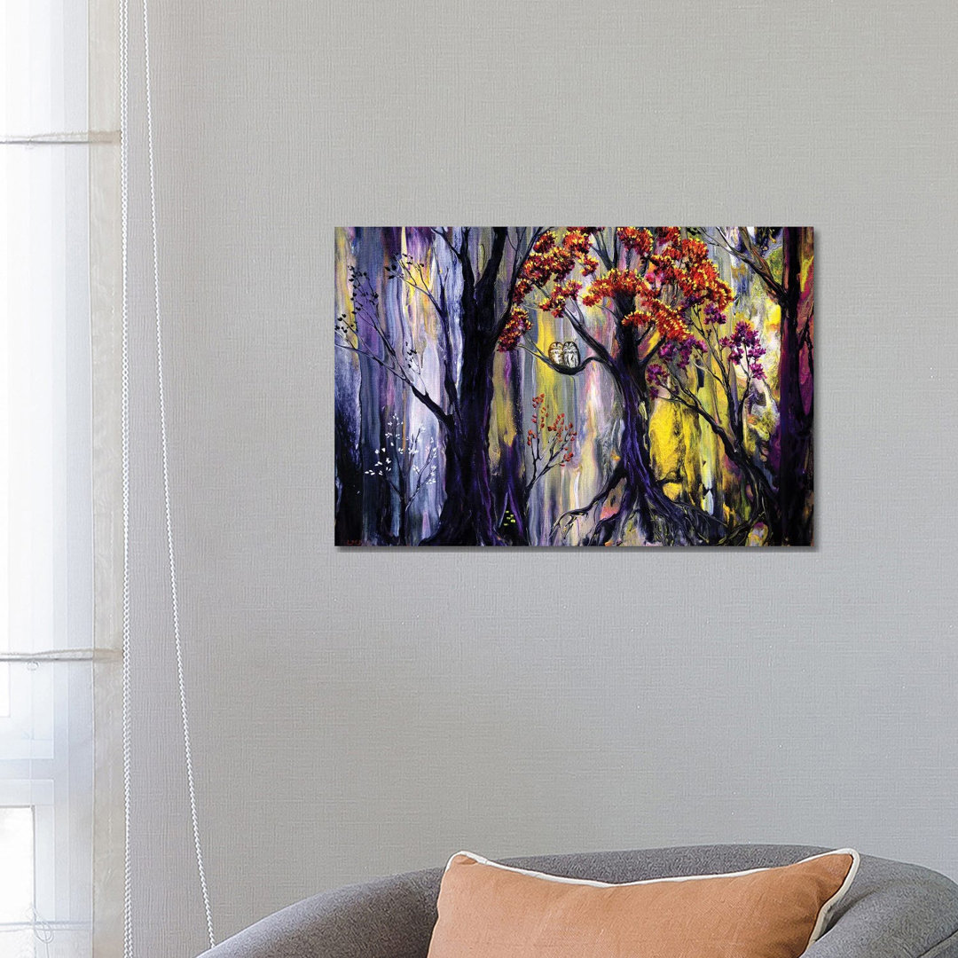 Tawny Owls And Bright Eyes by Laura Iverson - Wrapped Canvas Art Prints