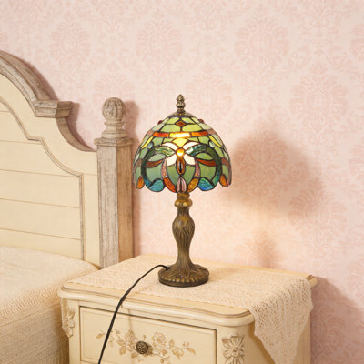 14.7"h Tiffany Style Baroque Table Lamp With Bulb