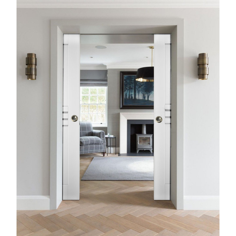 Dalle de porte blanche en bois manufacturé Mela, 32 po x 84 po