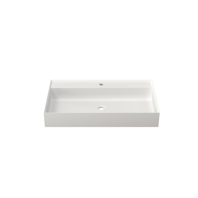 Lavabo de salle de bain à surface solide en pierre de pierre