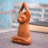 Hand Crafted Yoga Cat Wood Sculpture 