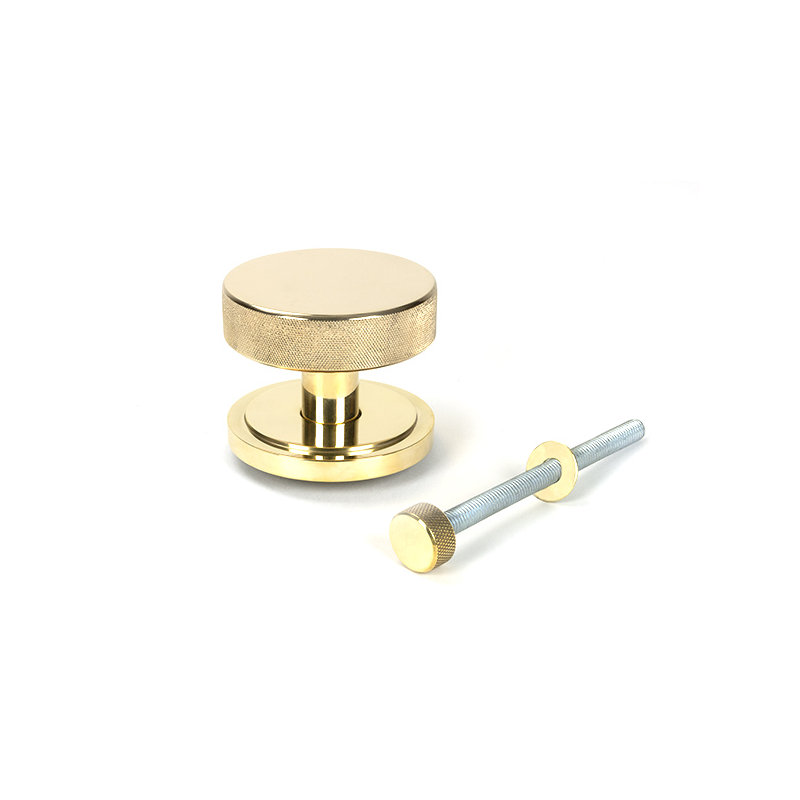 Brompton Single Dummy Door Knob, Polished Brass