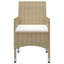  Ensemble de salle à manger beige, bois d'acacia crème, rotin PE, polyester standard-295257724-295257727
