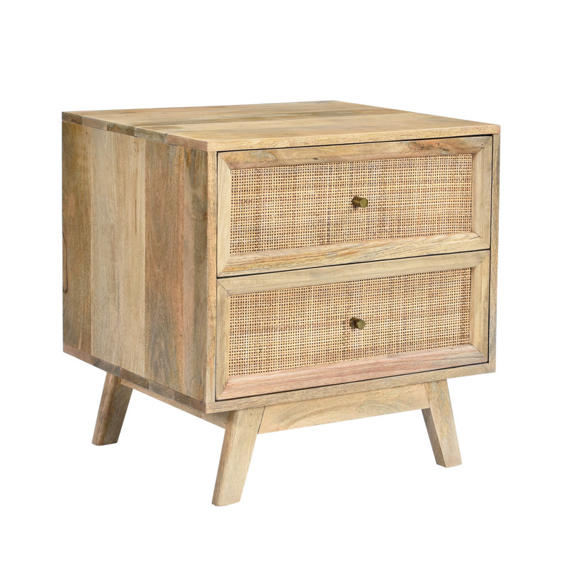 Shriya 55cm W Solid Wood Bedside Table