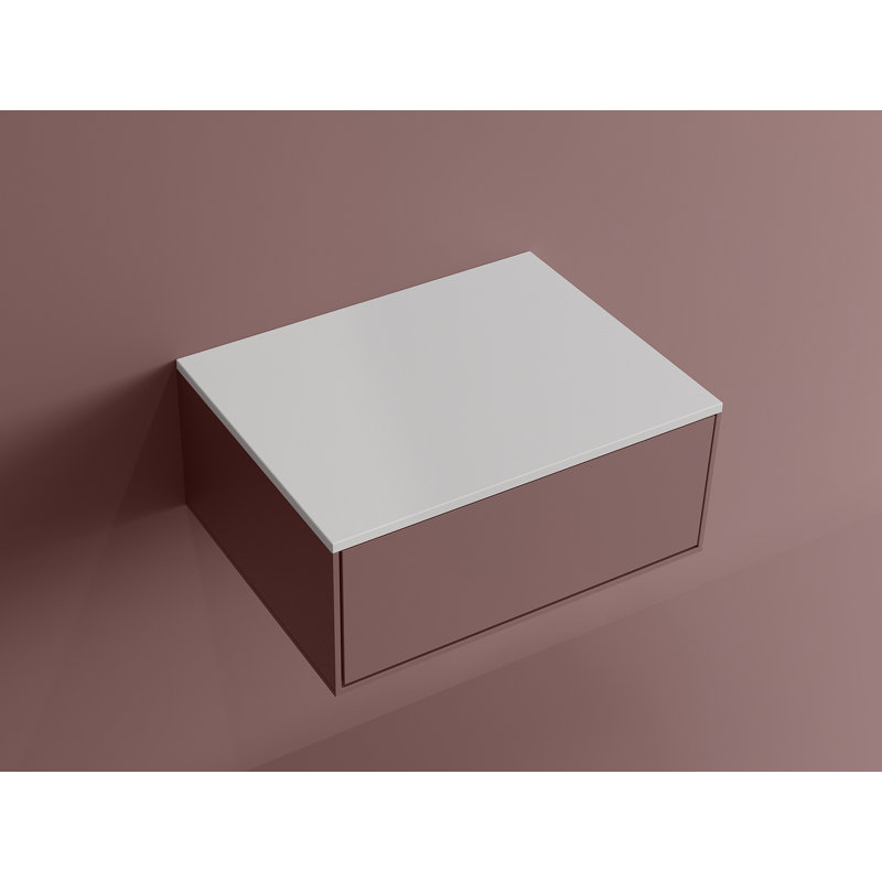 Dessus de meuble-lavabo européen 24 po 1/2 po en marbre coulé - blanc mat