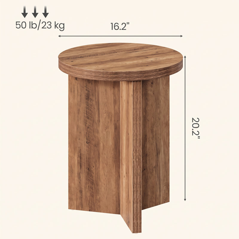 Table d'appoint ronde avec piètement en forme de Y, Brun miel
