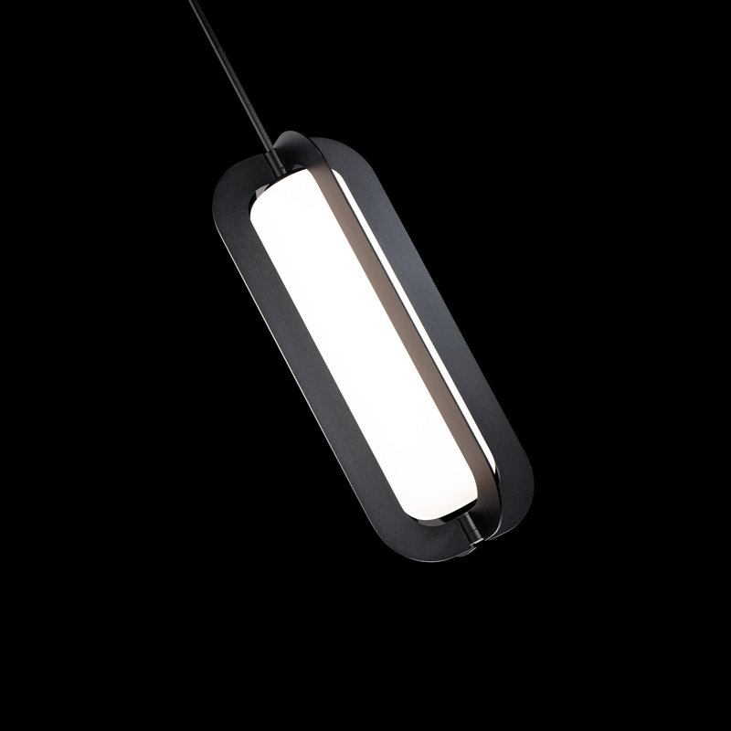 Black Glass LED Indoor/Outdoor Pendant Light