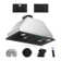 PowerFlow Series 30" 900 CFM Convertible Insert Range Hood Digital Control Panel with Baffle Filter Charcoal Filter and LED Light Stainless Steel Black