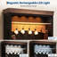 Armoire à café avec lumière DEL et bahut de 72 po de style campagnard avec rangement