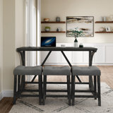 Bar Table And Chairs Set With Power Outlet
