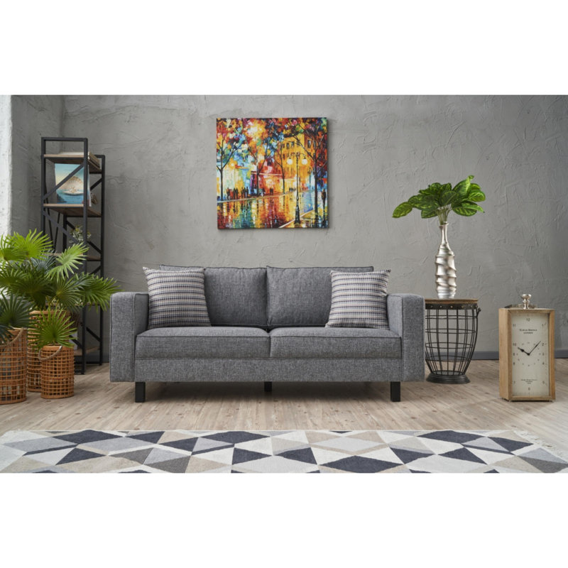 Causeuse rembourrée 70,9 po Bre, Mélange de polyester gris