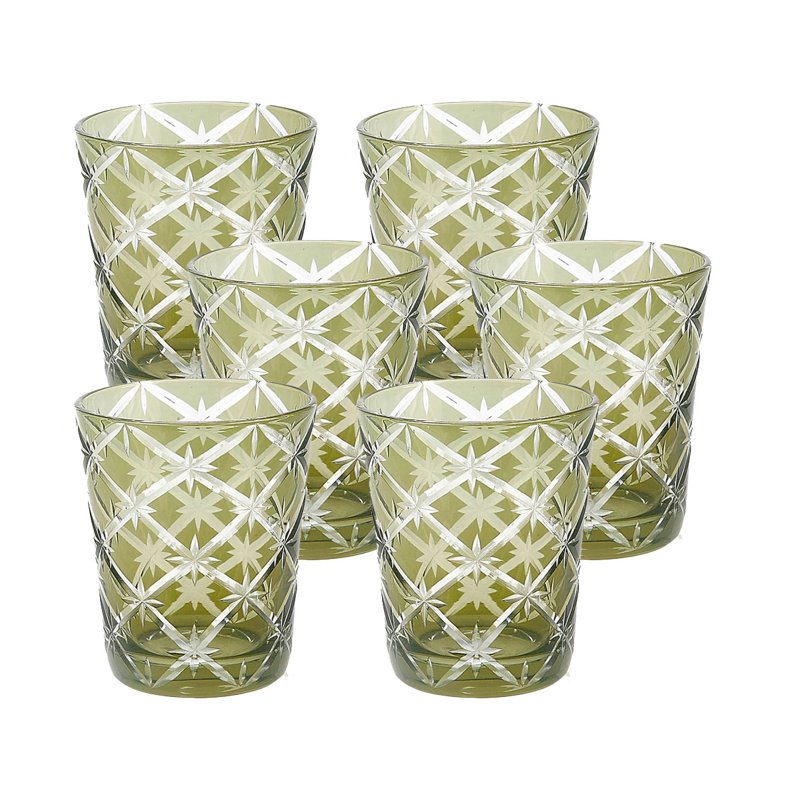 10oz. Handmade Drinking Glass Set, Olive