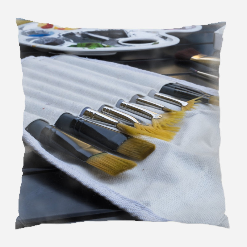Coussin décoratif art Villalba, Microsuède, Intérieur