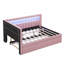 Lit plateforme tapissier pleine grandeur avec ports USB et ceinture à DEL, avec lit gigogne, rose-2130403982