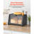 Bread Box for Kitchen Counter Large Capacity Bamboo Storage Container Black