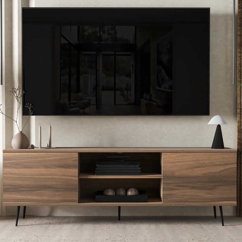 Ares 66'' Tv Stand For Tvs Up To 80", Brown Wood