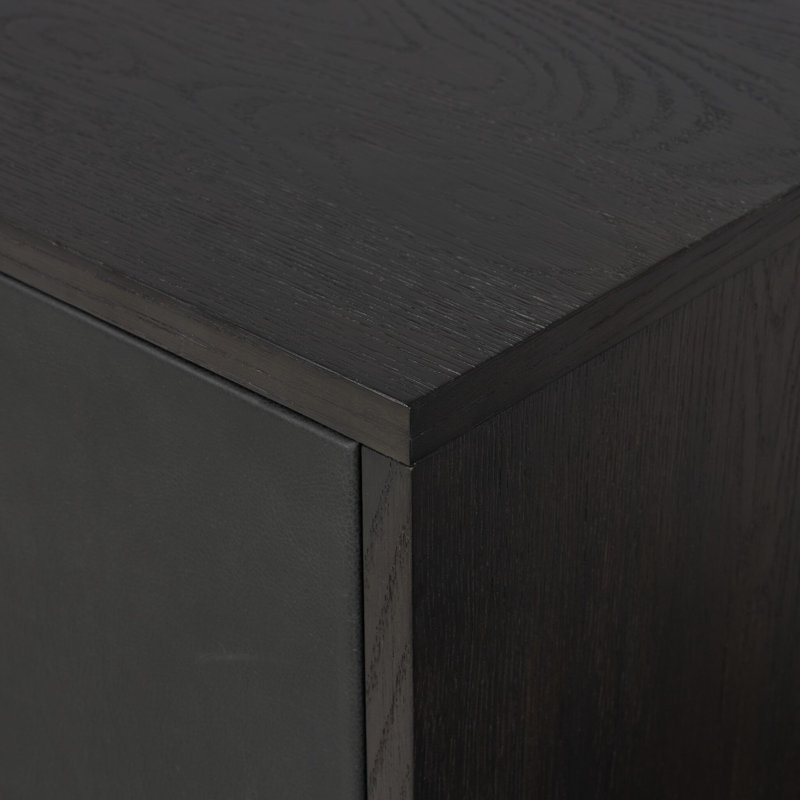 Posada Media Console-worn Black Oak