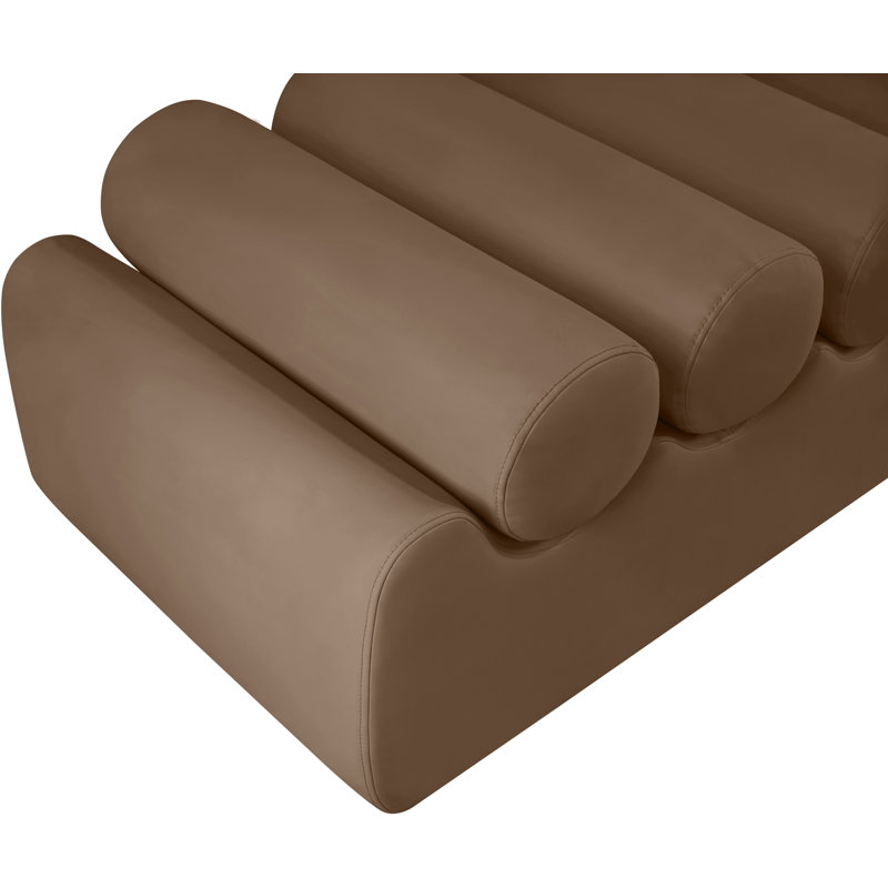 Rumble Vegan Leather Bench, Brown Vegan Leather, 16.5" H x 72" W x 22" D