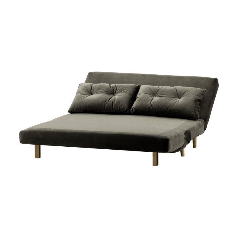 Varujhan 2 Seater Sofa Bed, Graphite, Wax Black,  78cm H X 120cm W X 90cm D