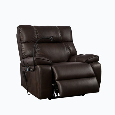 Recliner Chair With Phone Holder,Electric Power Lift Recliner Chair With 2 Motors Massage And Heat For Elderly, 3 Positions, 2 Side Pockets, Cup Holde -  Wenty, WFYUKI101157A