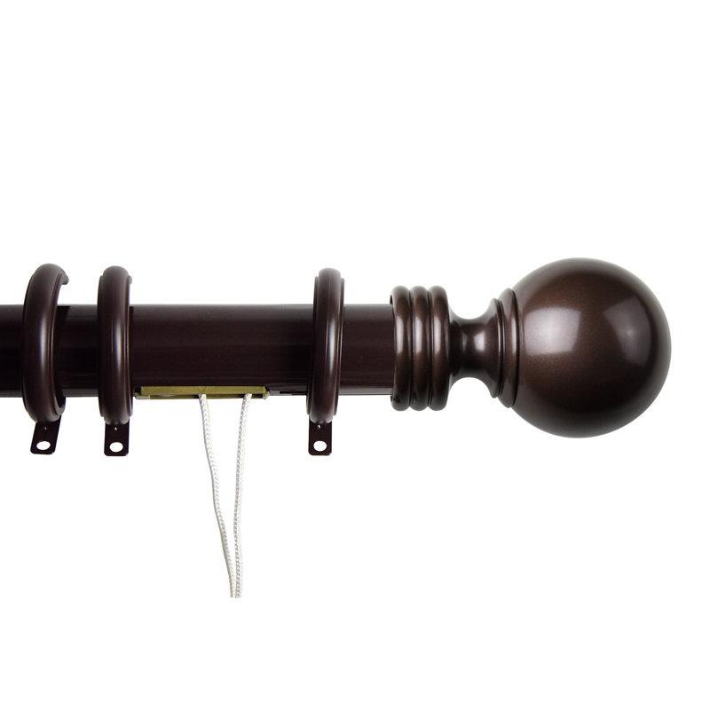 Tringle à rideaux simple 1,5 "Sphere Cocoa, H 3 po x l 84 po x P 3,5 po