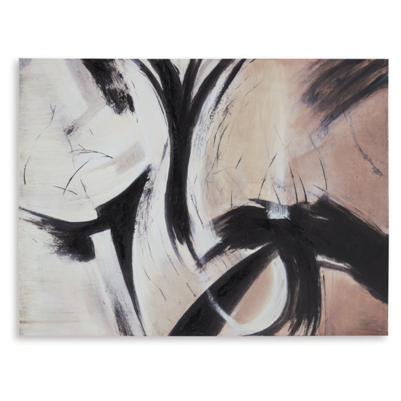Large Abstract Black and Brown Canvas Wall Art