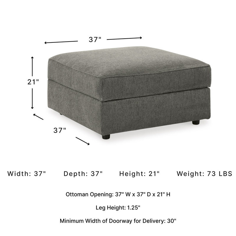 Orleanne Upholstered Ottoman, Gray
