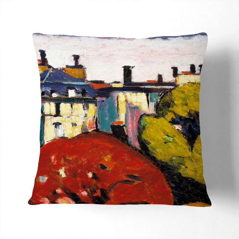 Landscape In Paris Square Throw Cushion, 40cm H x 40cm W x 15cm D
