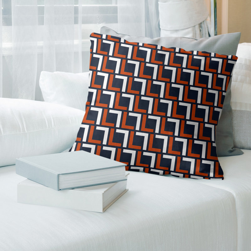 Housse de coussin Football Luxury, Rouge / Noir / Blanc, 16 po x 1 po, Polyester sergé