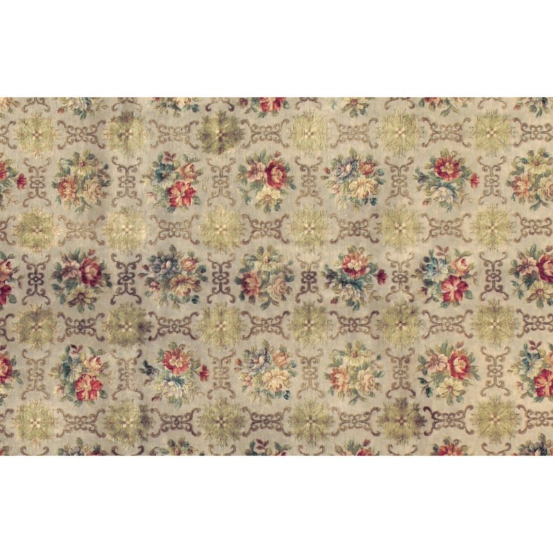 Hand Knotted Floral Area Rug, Rectangle 6' x 9'